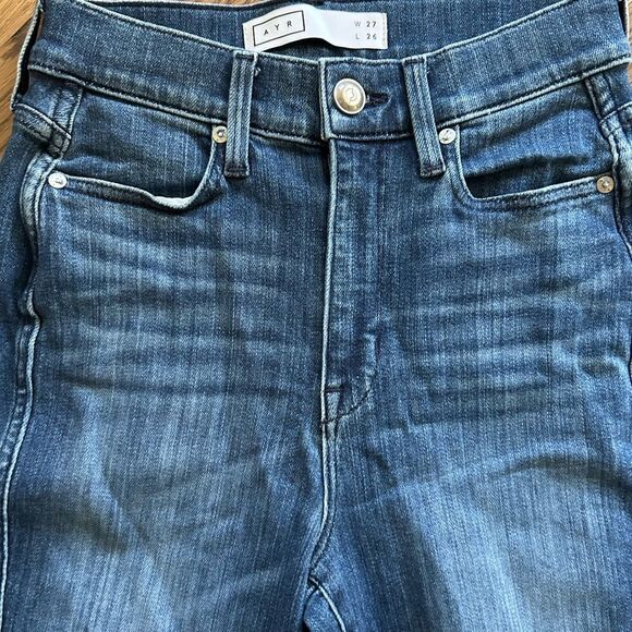 AYR The Riser High Rise Skinny Ankle Denim Jeans in Medium Wash Blue 27 … - Picture 6 of 14